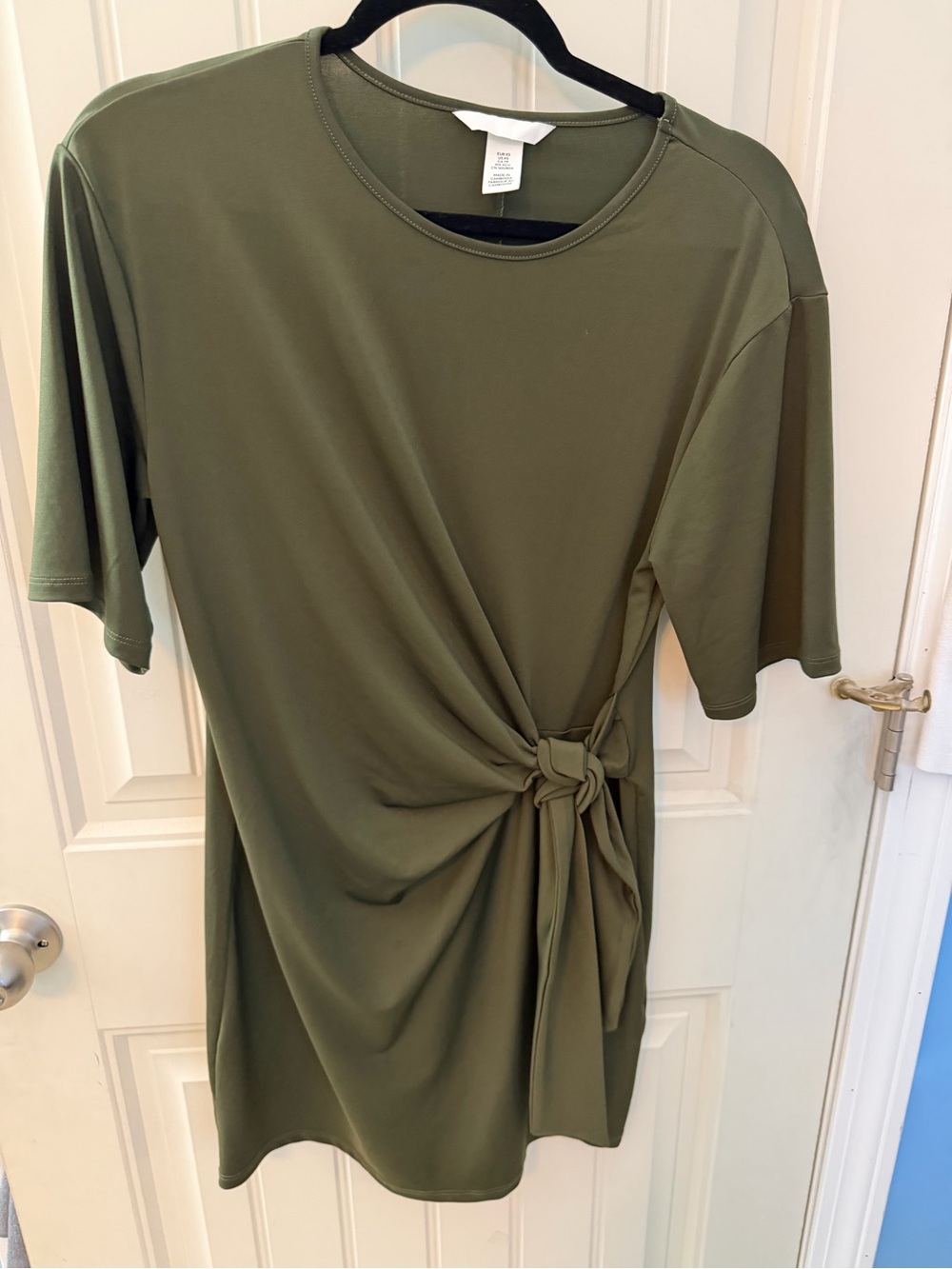 H&M Olive Green Midi Dress with Side Knot XS plus Zara Creme Skirt S